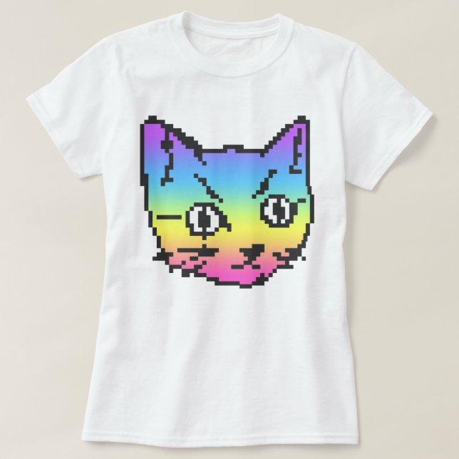 VIDEO KITTY KATT PIXEL KONST T-SHIRT (Design framsida)
