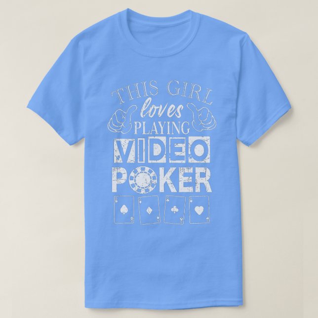 Video Poker Girl Kärlek spelar upp videopakare T Shirt (Design framsida)