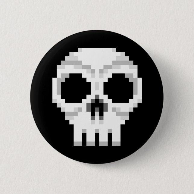 Videogame Death Skull - Pixel Art Knapp (Framsida)