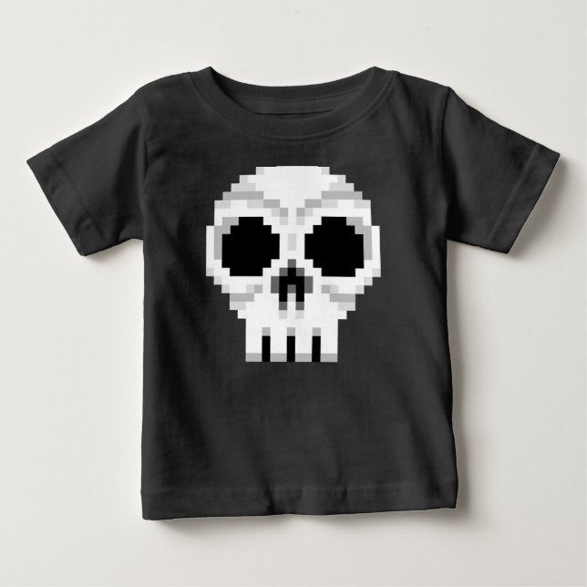 Videogame Death Skull - Pixel Art T-shirt (Framsida)