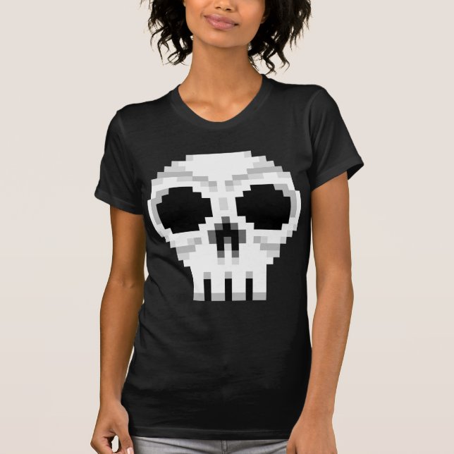Videogame Death Skull - Pixel Art Tee Shirt (Framsida)