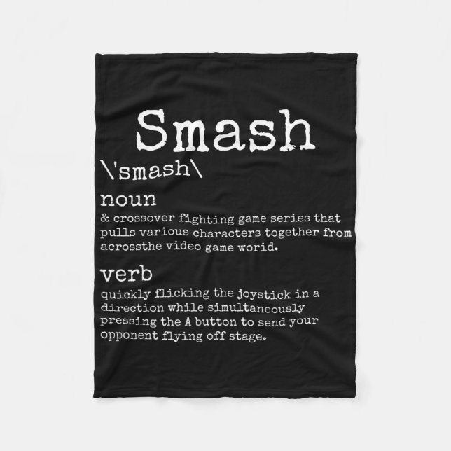 Videogames Smash Definition Funny Video Game Gamer Fleecefilt (Framsidan)