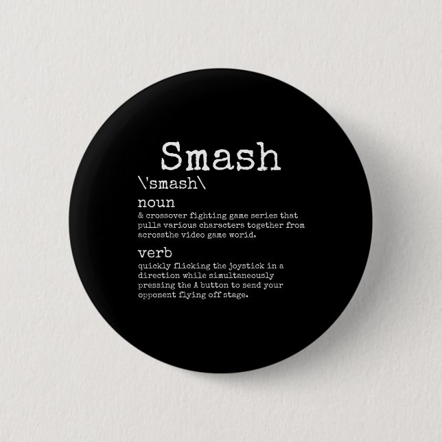 Videogames Smash Definition Funny Video Game Gamer Knapp (Framsida)
