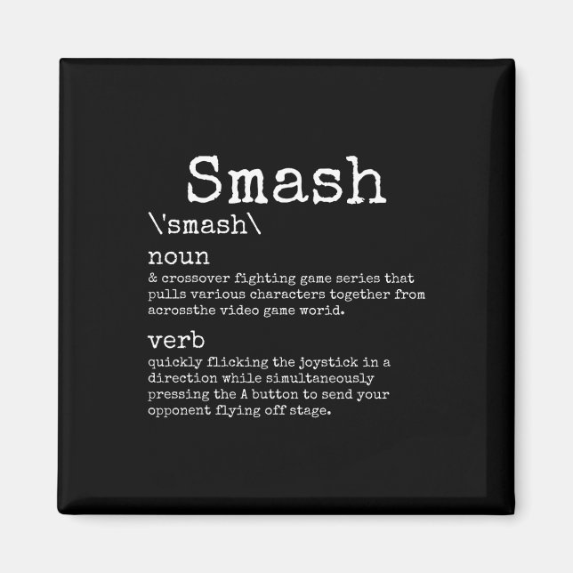 Videogames Smash Definition Funny Video Game Gamer Magnet (Framsidan)