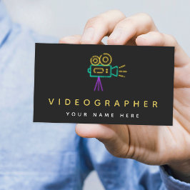 Videograf Filmmaker Video Photo Neon Camera Visitkort