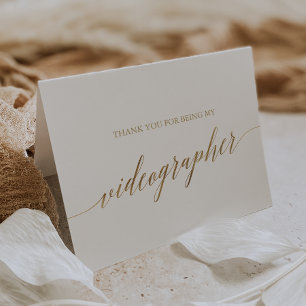 Videograf om elegant Guld Calligraphy Bröllop Tack Kort