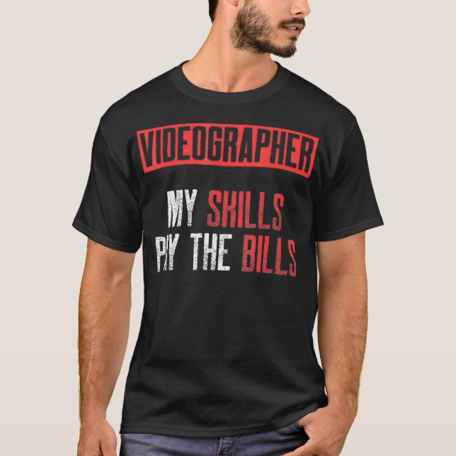 Videograf Skills Videography Filmmaker Gift T Shirt (Framsida)