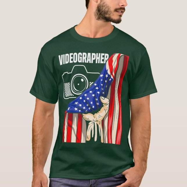 Videograf USA Videography Filmmaker Gift T Shirt (Framsida)