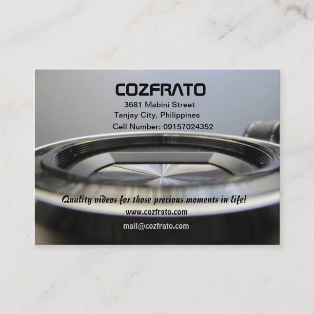 Videography - video visitkort (Framsida)