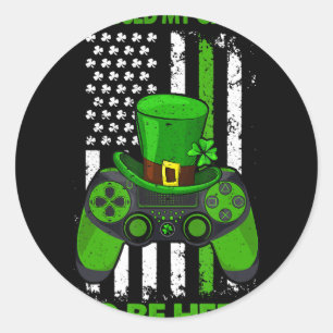 Videokamellkontroll för st patricks day Irish Flag Runt Klistermärke