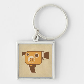 Videokamera för filmmakare fyrkantig silverfärgad nyckelring