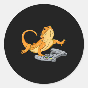 Videokamera i Dragon Lizard Gamer Runt Klistermärke