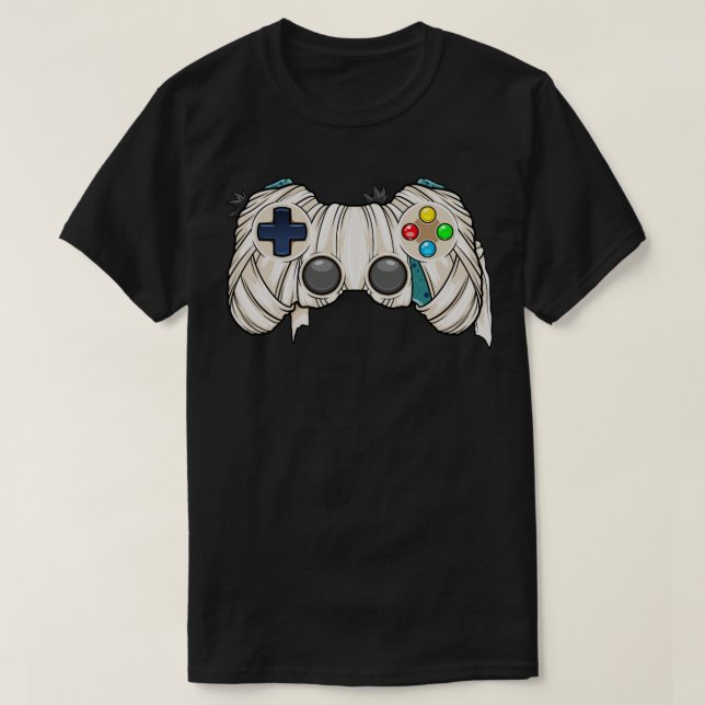 Videokameror för spelaren Halloween Gamer Mummy Co T Shirt (Design framsida)