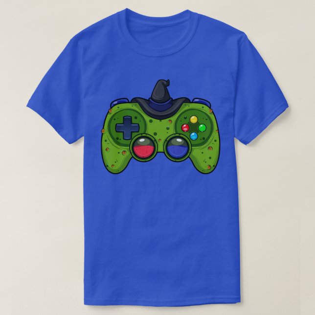 Videokameror för spelaren Halloween Gamer Witch-st T Shirt (Design framsida)