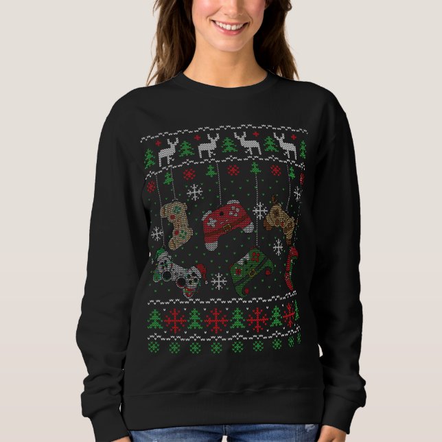 Videokamspelskontrollanten Santa Elf Ugly jul Boy T Shirt (Framsida)