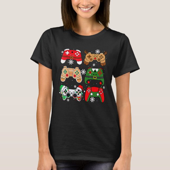 Videokamspelskontrollanten Santa Elf Ugly jul Boy T Shirt (Framsida)