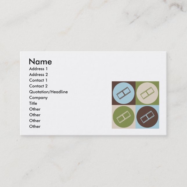 Videopn redigera för popkonst visitkort (Framsida)