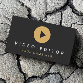 Videoredigeraren Filmmaker Play Button Social Medi Visitkort
