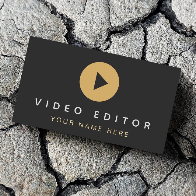 Videoredigeraren Filmmaker Play Button Social Medi Visitkort (Skapare uppladdad)
