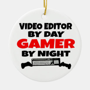 Videoredigeraren Gamer Julgransprydnad Keramik