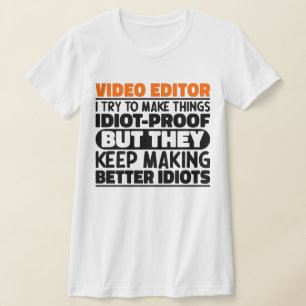 Videoredigeraren jag försöker göra Sak Roliga meni T Shirt