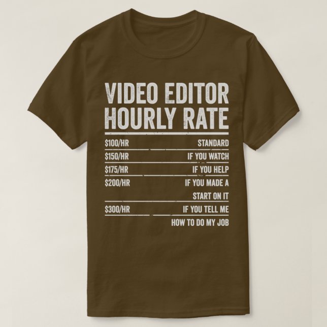 Videoredigeraren Videografi om timtaxor för videok T Shirt (Design framsida)