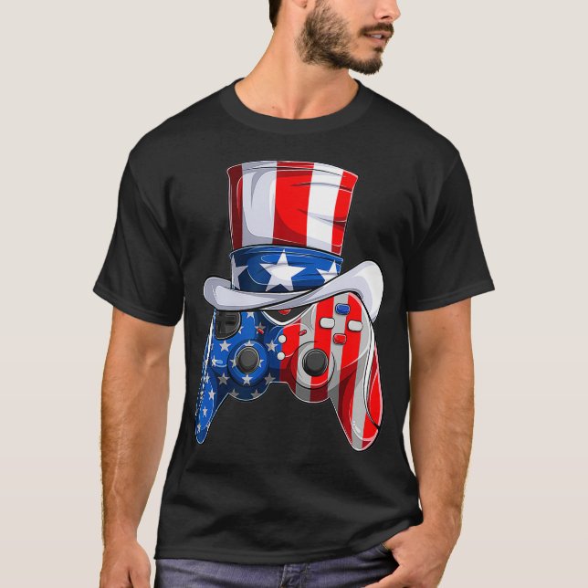 Videospel 4:e juli-styrenheten Amerikanska barn B T Shirt (Framsida)