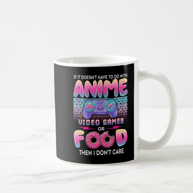 Videospel eller mat som jag inte bryr mig om anime kaffemugg (Höger)