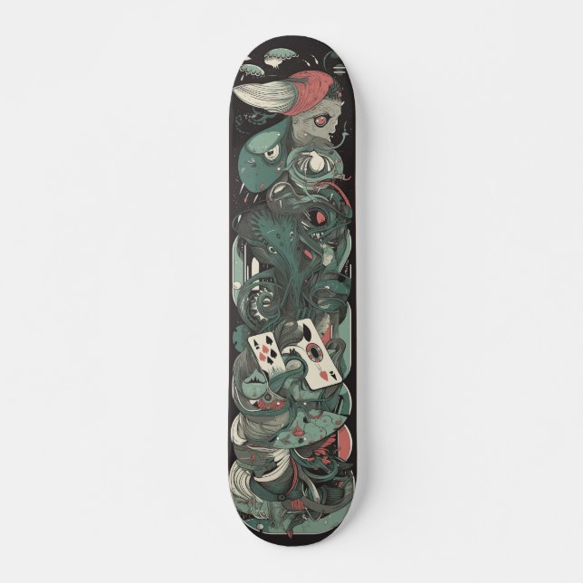 Videospel för Joker Monster-grönt Mini Skateboard Bräda 18,5 Cm (Framsida)
