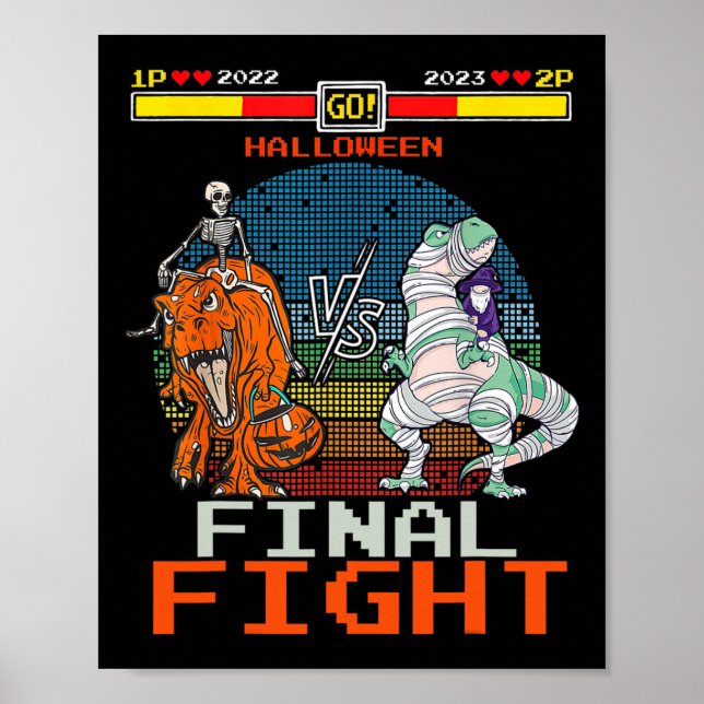 Videospel Halloween T-rex Skeleton Mummy - final Poster (Framsidan)