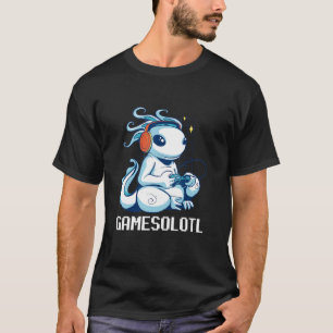 Videospel i Axolotl Gamesolotl Gamer T Shirt