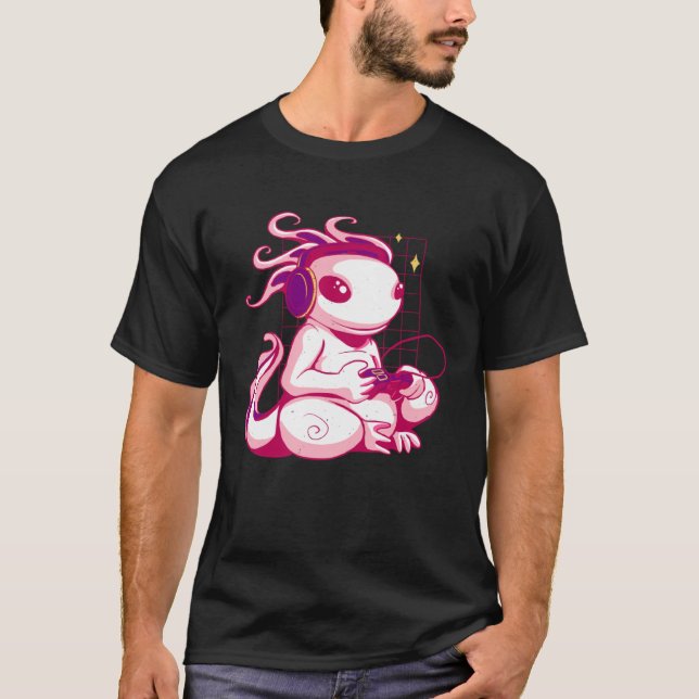 Videospel i axolotl t shirt (Framsida)