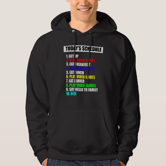 Videospel i mitt schema Perfekt Dag Spelare Hoodie (Framsida)