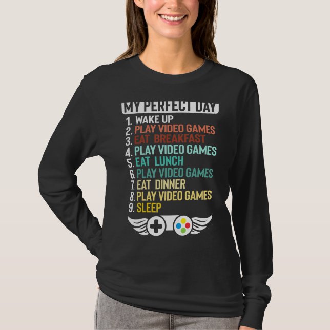 Videospel i Perfekten - Lustigt videospel T Shirt (Framsida)