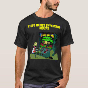 Videospel kör dina hjärnor - Zombie Gamer T Shirt