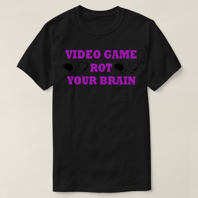 Videospel kör hjärnan t shirt (Design framsida)