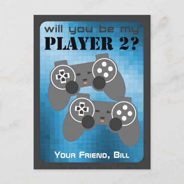 Videospel med Valentines day-kort (klassrum) Helg Vykort (Framsida)