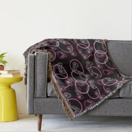 Videospel Neon Rosa Girls Mönster Filt