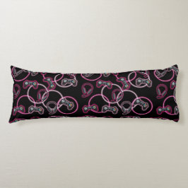 Videospel Neon Rosa Girls Mönster Kroppskudde