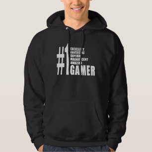 Videospel och Gamers: Numrera en Gamer Sweatshirt Med Luva