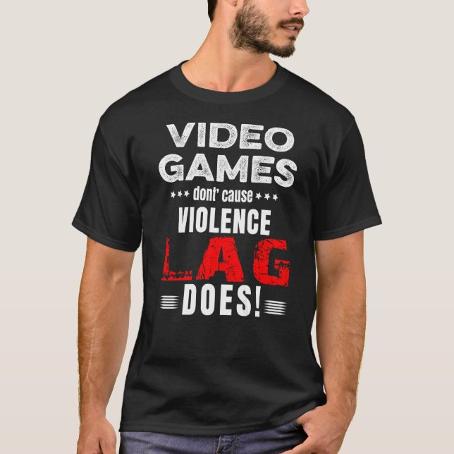 Videospel orsakar inte att våldslag gör Hallowee T Shirt (Framsida)