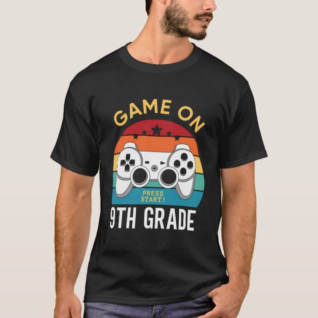 Videospel på 9:e spelaren Back to school Boys Kids T Shirt (Framsida)