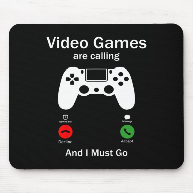 Videospel ringer och jag måste gå på en bra konsol musmatta (Framsidan)