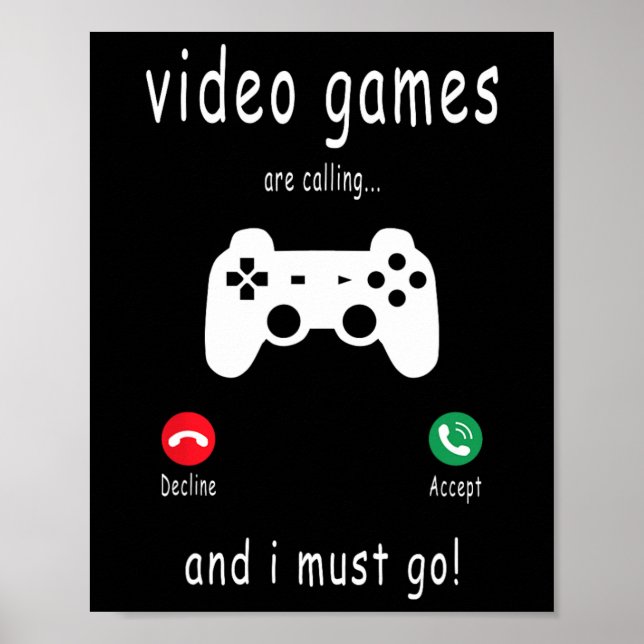 Videospel ringer och jag måste gå - roligt Gami Poster (Framsidan)