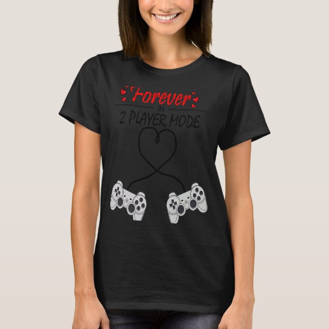 Videospelare för handkontroll för 2-spelarläge t shirt (Framsida)
