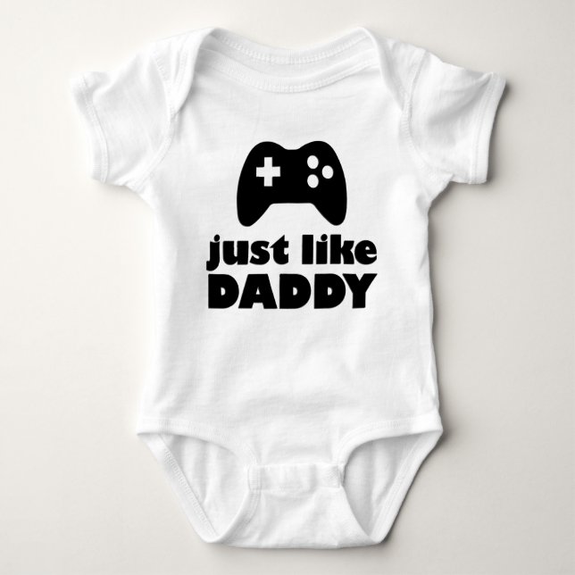 Videospelare som pappa Baby Bodykostym T Shirt (Framsida)