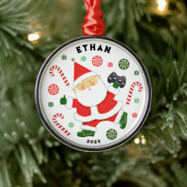 Videospelaren Jul 2024 - hämtningsbar Julgransprydnad Metall