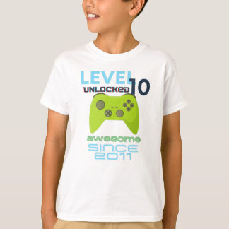 Videospelaren på nivå 10 olåst Fantastisk 2011 T Shirt