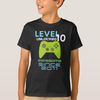 Videospelaren på nivå 10 olåst Fantastisk 2011 T Shirt