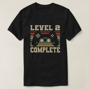 Videospelaren på nivå 2 - fullföljande 2:a årsdag t shirt